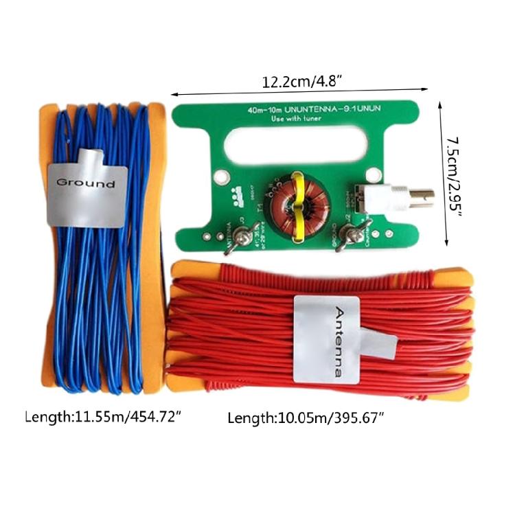 Portable Balance Unbalance Ununtenna 10W BALUN 9:1 Tuner Long Cable for-SDR