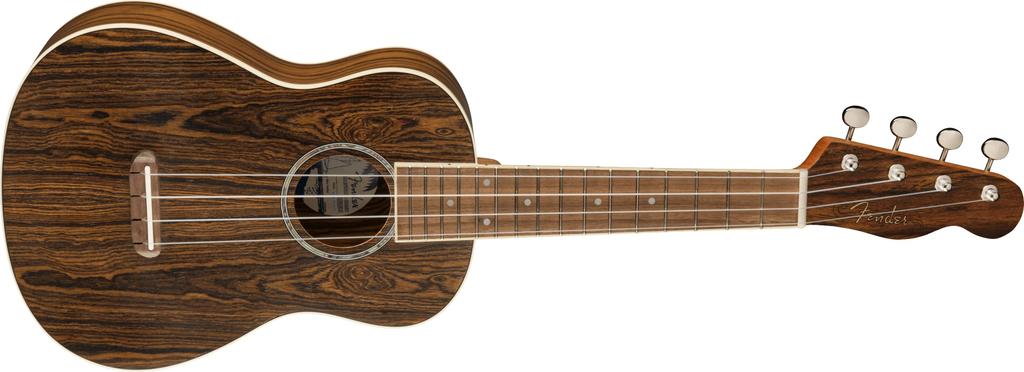 Fender Ukulele Zuma Exotic Concert Walnut Bocote with Soft Case Ukulele, Fingerboard,