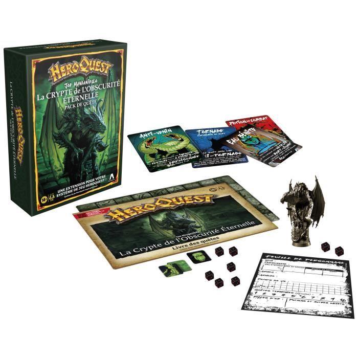 HeroQuest Pack de quête La crypte de l’obscurité éternelle, jeu de rôle, jeu de plateau, système de jeu HeroQuest requis, Avalon Hil