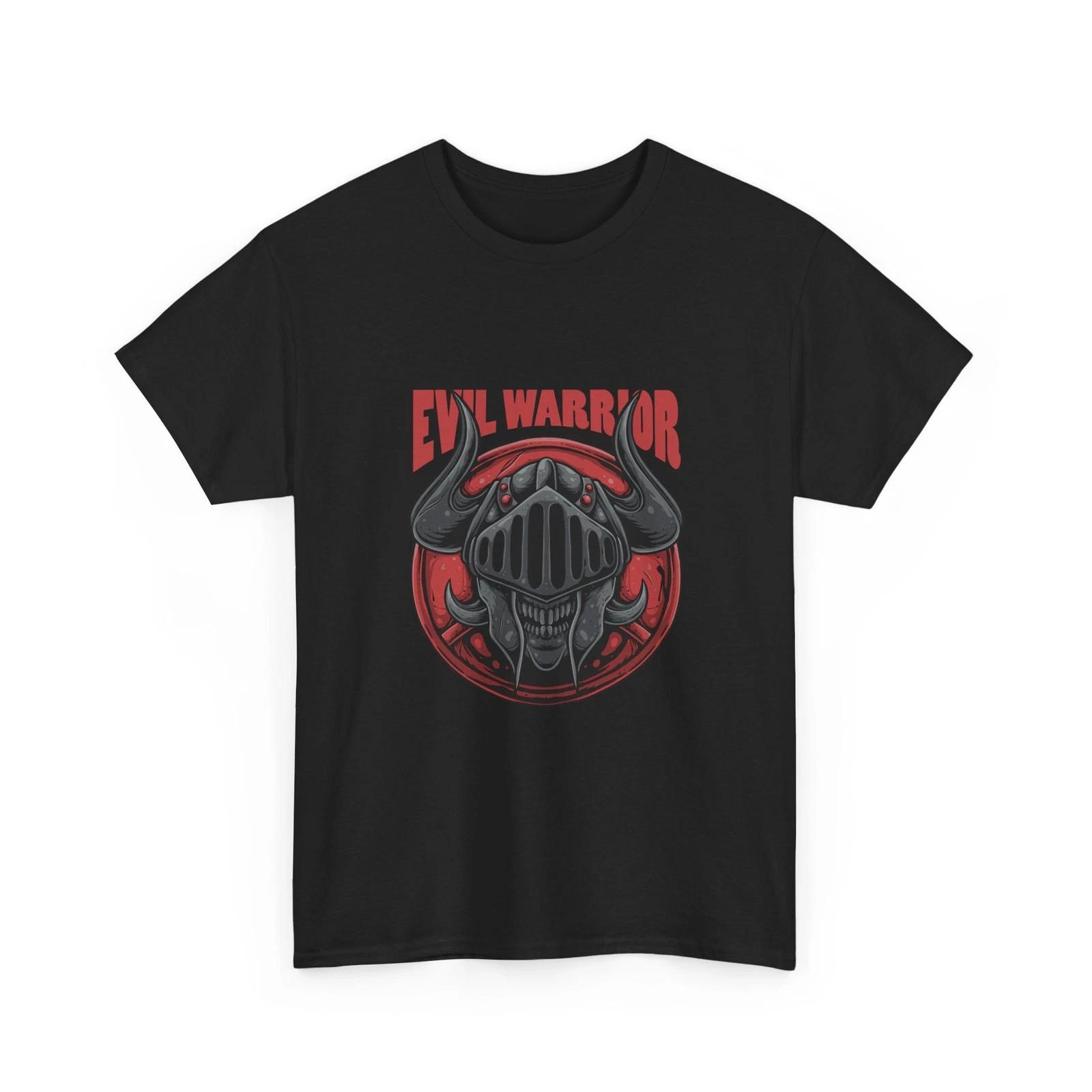 Evil Warrior Helmet Tee | Dark Knight Skull Graphic, Cool Style, Quality Cotton L