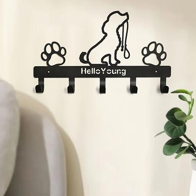 1 stuks Metalen Huisdier Hond Hanger 5 Haken Jas Sleutel Lijn Leash Wandrek Houder Organizer, Handdoekrek, Organizer, Opbergrek, IJzerkunst