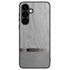 For Samsung Galaxy A35 5G Case Wood Texture Leather Coated TPU Phone Protective Cover