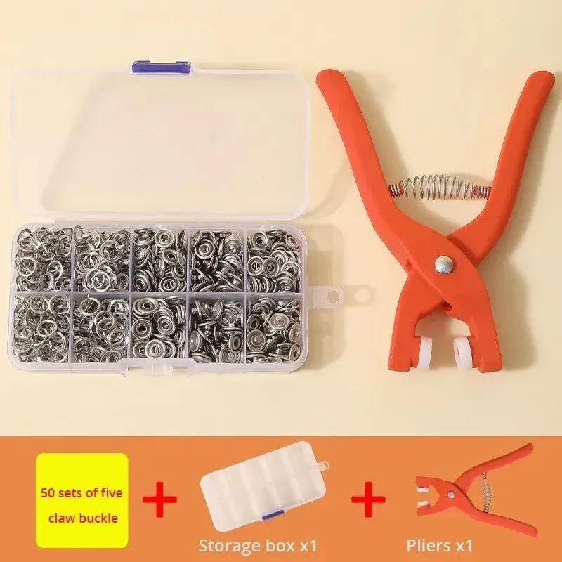 

NEW 2025 50 sets 95mm Buckle Buttons Metal DIY Snap Button Claw Set Hand Pressure Plier Rivet Buckle Installation Tool Kit for Kids Cloth - High A