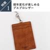 Boosters Pueblo Vertical ID Case with Genuine Leather ID Card Hortensia Reel, Holder,
