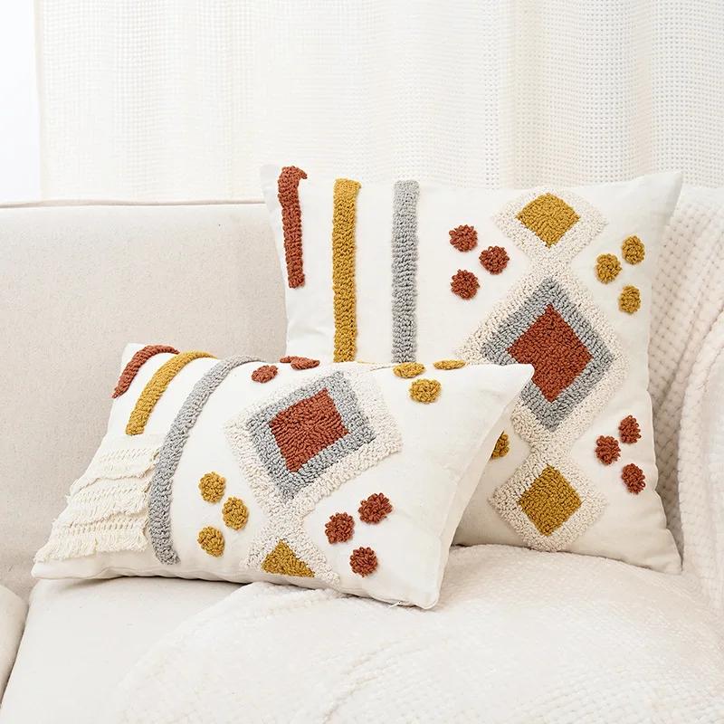 2023 Новый Чехол для подушки для гостиной дивана круглая бархатная подушка стеганая подушка чехол для подушки с несколькими окнами 30x50 см 45x45 см 45x45cm 1748₽