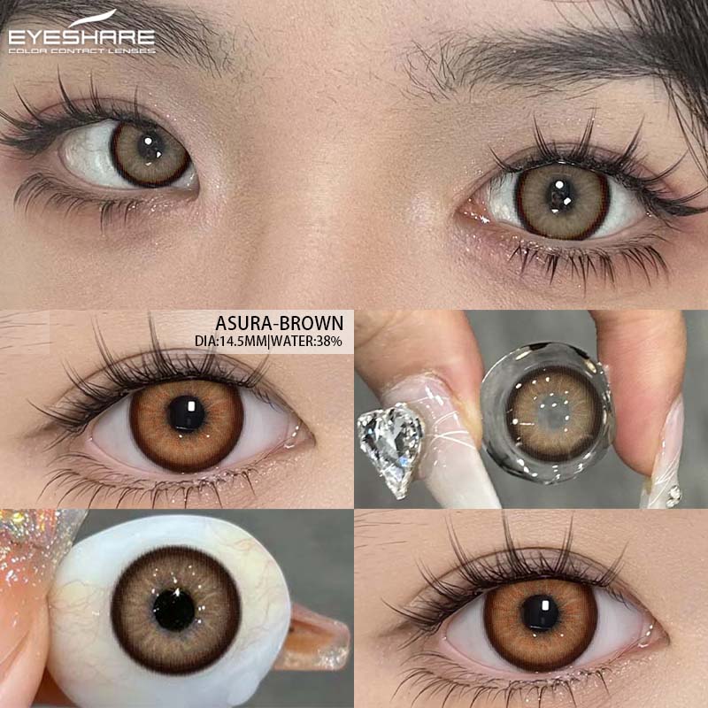 Eyeshare 1 Paar neue Mode-Farbkontaktlinsen, helle Farbserie, Braun, Grau, Rosa, Lila, Schönheitskontaktlinsen, koreanische Kontaktlinsen, natürliche Mode