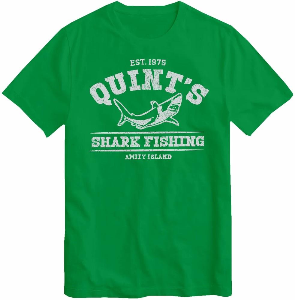 Jaws Quints Amity Island 1975 Shark Fishing Unisexs Tshirt S