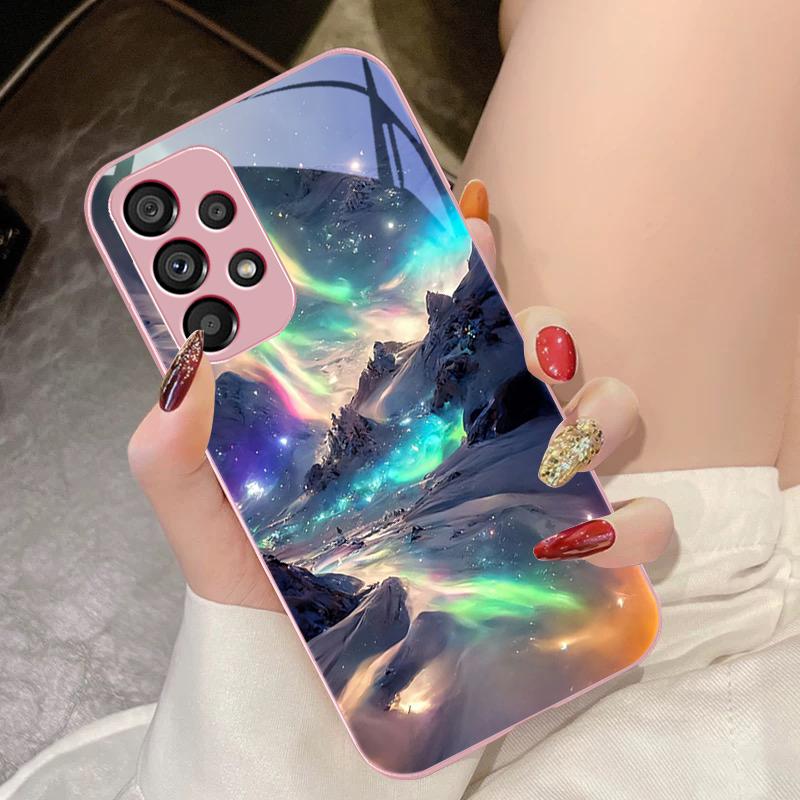 Brilliant Starry Sky For Samsung Galaxy S10 4G S20 11E 30 S21 21Fe 22 S24 Pro S23 Ultra 5G S8 S9 Tempered Glass Phone Case