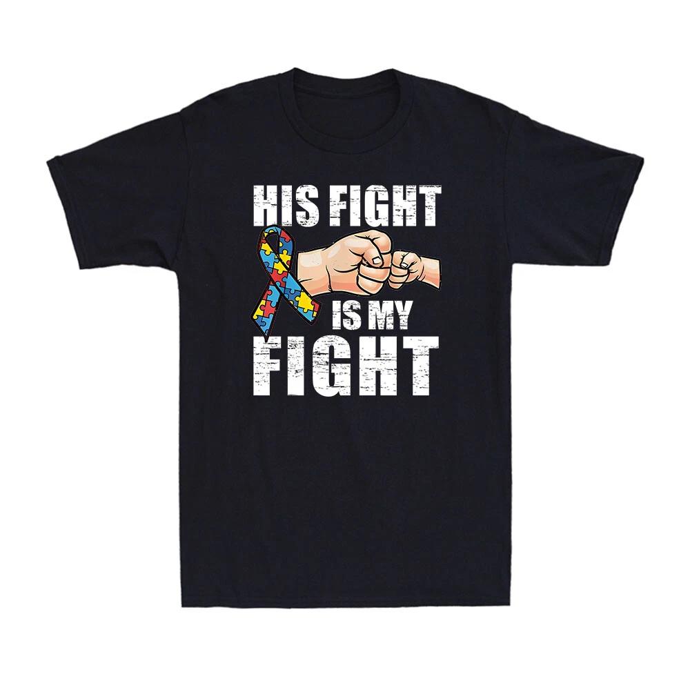 His Fight Is My Fight Autism Awareness Autism Novelty Vintage Men s T-Shirt XXXXL