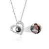 Personalized Photo Projection Necklace I Love You 100 Languages Dog Paw Memorial Pendant Necklace Custom Photo Dog Paw Necklace