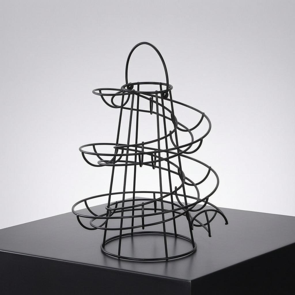 Kitchen Creative Spiral Egg Rack With Hanging Basket For Home Storage And Organization