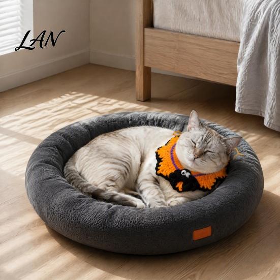 Cute Kitten Festival Outfit Halloween Pet Costume for Cats Small Dogs, Handmade Crochet Witch Hat Bib Soft Woven Headwear Collar, Adjustable