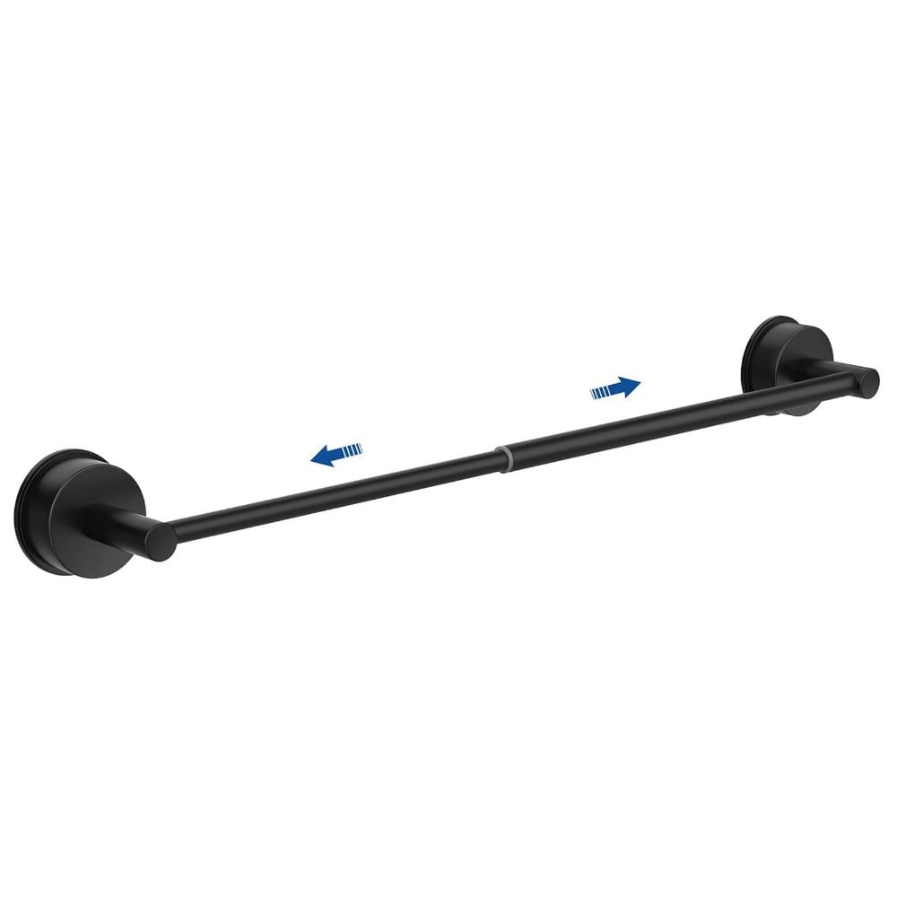 Stainless Steel Adjustable Towel Bar Retractable Single Bar Towel Holder Suction Cup Punch-free Extendable Towel Rack