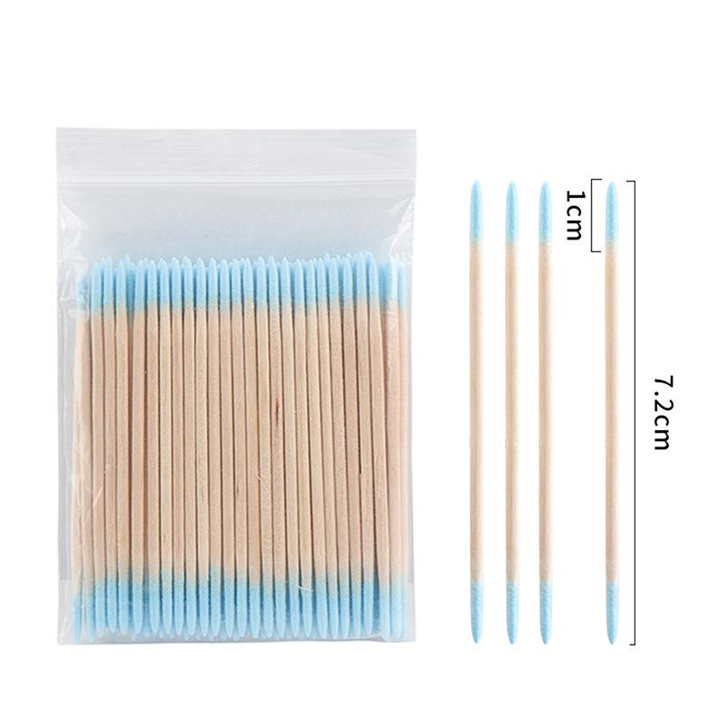 100Pcs Disposable Ultra-small Cotton Swab Brush Multipurpose Precision Double Tipped Sticks For Makeup Tattoo Eyebrow Supplies