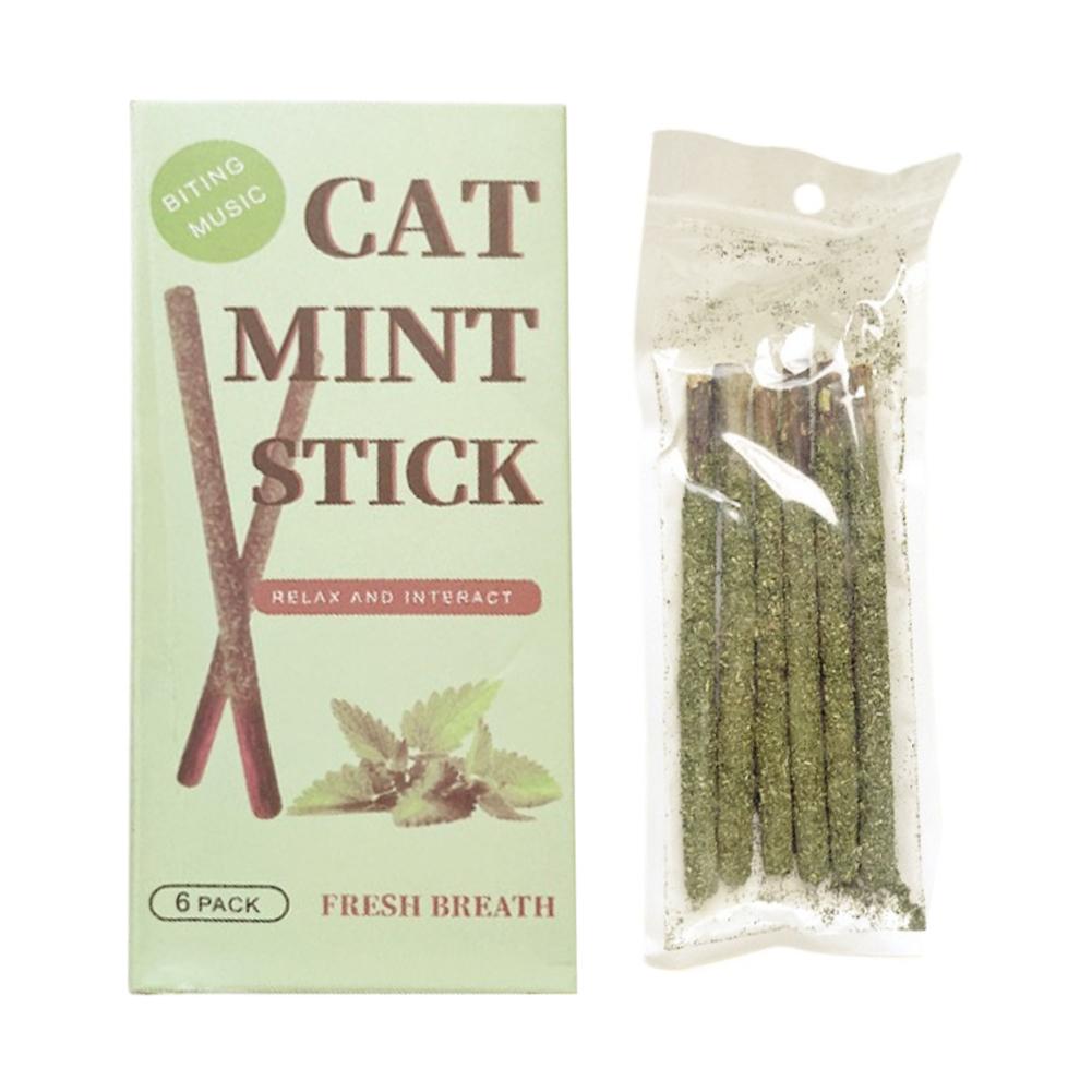 

6 шт. Натуральний Matatabi Cat Stick М ята Спійманий укус Схвильовані стрижні Silvervine For Cat Teeth Cleaning Cleaning Pet Supply Cat Toys