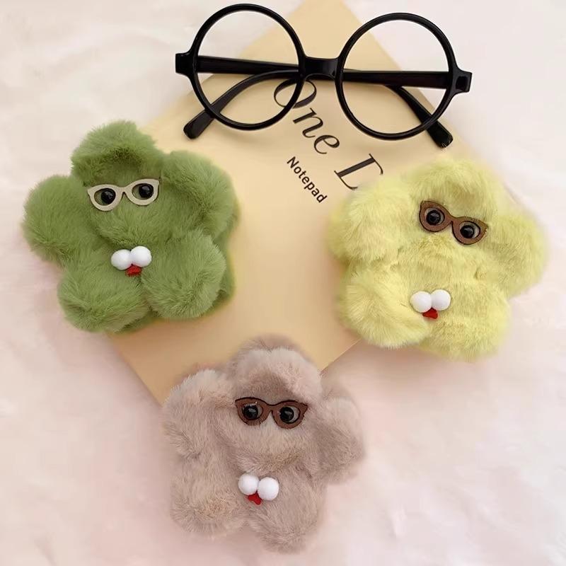 Urocze OkularyKwiaty Półupięte Średniej WielkościPluszowy Klips Szczękowy Damskie Updo Klips Rekin Spinka do Włosów Kreskówkowa Spinka do Włosów