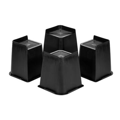 DEWEL Table Leg Extensions, Kotatsu Leg Raisers, Adjustable Height, 4-Piece Set, 500kg Weight Capacity, Approx. 15cm Height, Easy To Clean, Black