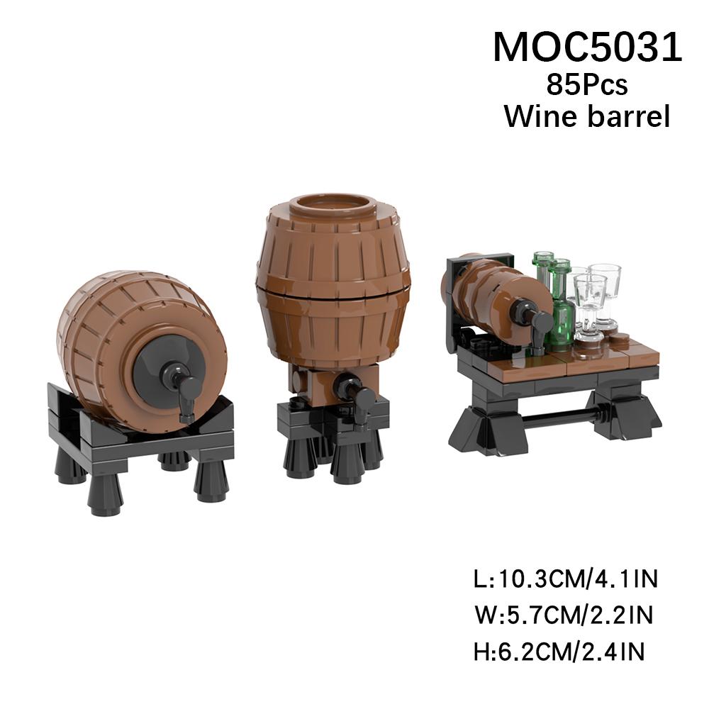 

MOC5031 Medieval Military War Wine Barrel Wine Glass Compatible Figures Building Blocks Educational Toys For Children Boys Gifts
