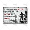 Artisian Funny Sport Metal Sign Fitness Tin Poster Gym Decorative Plate Wall Decor Garage Bar Pub Club Hotel Cafe Kitchen Home
