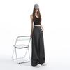 Women's Retro Grey Wide-Leg Suit Pants - Spring Casual, Versatile & Comfortable