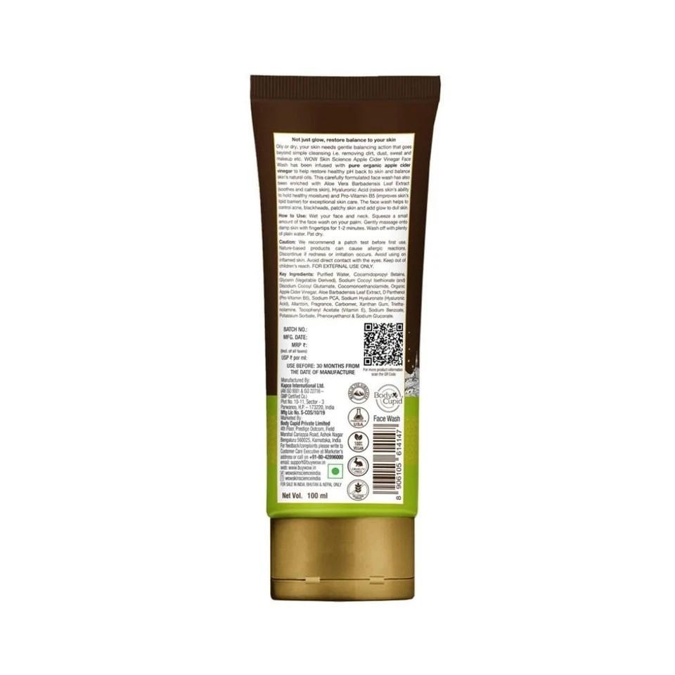 WOW Apple Cider Foaming Face Wash 100ml | Deep Clean Oily Acne Skin