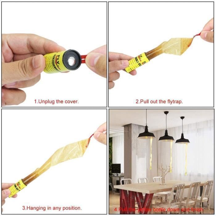 32 Rolls Sticky Fly Catcher Trap Rolls of Non-Toxic Fly Killer Paper Sticky Fly Traps Ribbon Catch Mo[45]