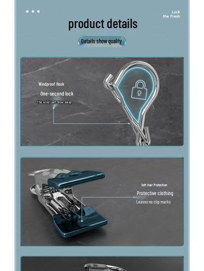 Aluminum Alloy Balcony Dryer with Multiple Clips - Stainless Steel Rack for Underwear and Socks