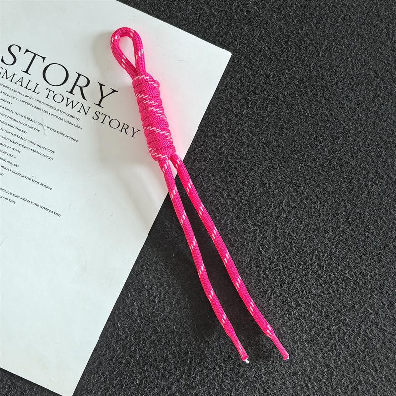 Colorful Trendy Miu Style Polyester/Nylon Braided Rope Pendant with Knotting for Bags