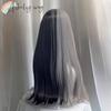 Ashely Half Black Gray Wig with Bangs 26inch Long Straight Wigs Lolita High Temperature Fibers Synthetic Wigs forAll Saints' Day