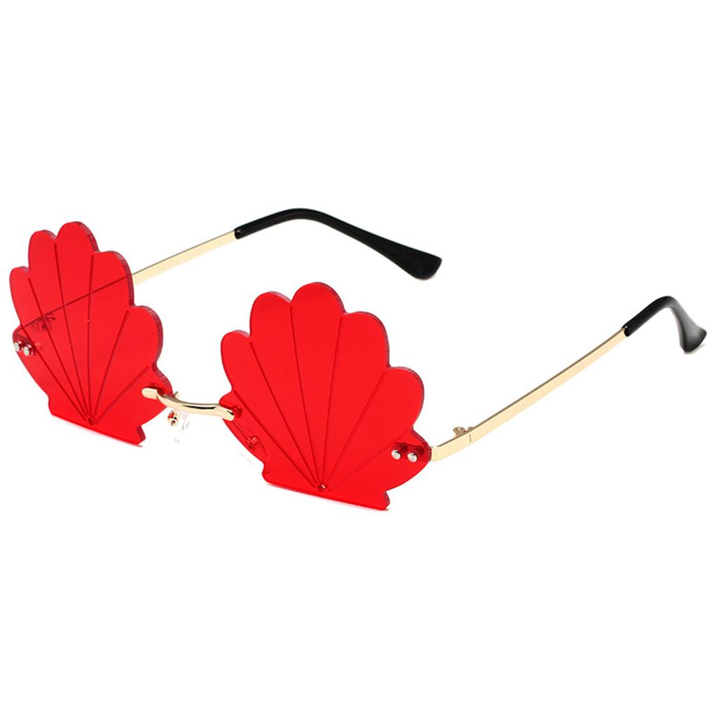 Popular Rimless Shell Sunglasses for Parties and Music Festivals with Bright Color Great for Fashionable Women Wear