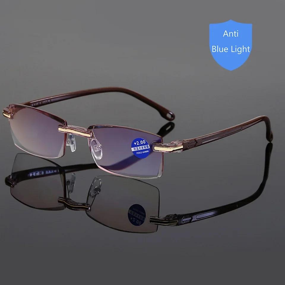Nye Lesebriller Anti Blue Rays Presbyopia Goggles Dame Vintage Rimless Eyewear