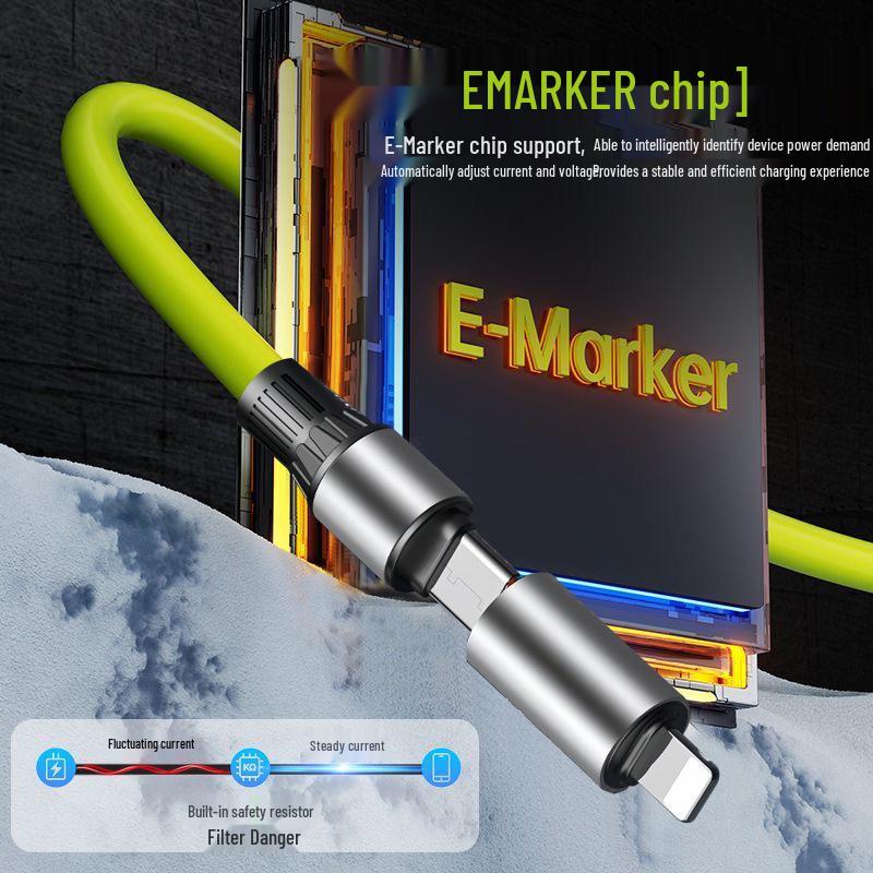 High-Speed Silicone Multi-Function TYPE-C Charging Cable for Apple & Huawei Devices