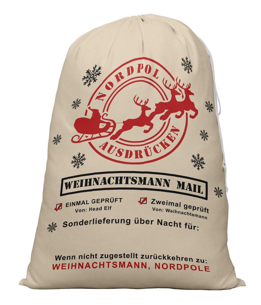 Printtoo Pack of 2 Pcs Xmas Presents Storage Bags Large Santa Gift Sack with Drawstring Christmas Party Favor 27x20 Inch