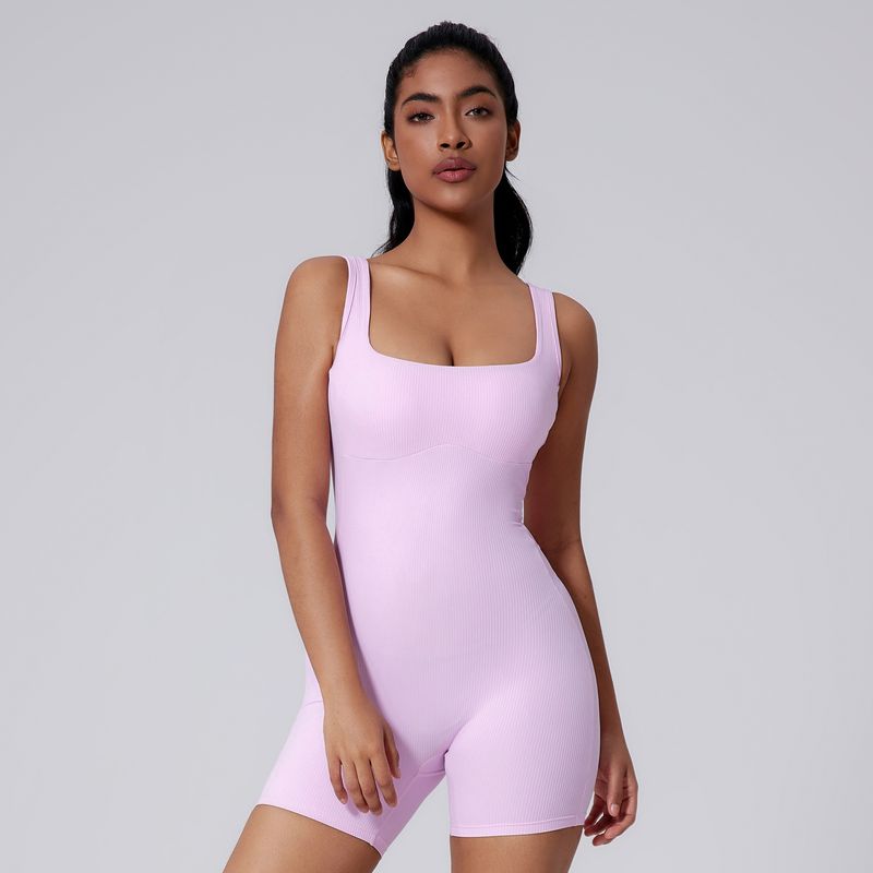 

European and American Tight Quick-Drying Yoga Beauty Back Jumpsuit Yoga Clothes Women Slimming Belly Holding Thread Shorts Sports Workout Clothes Vitamin powder L