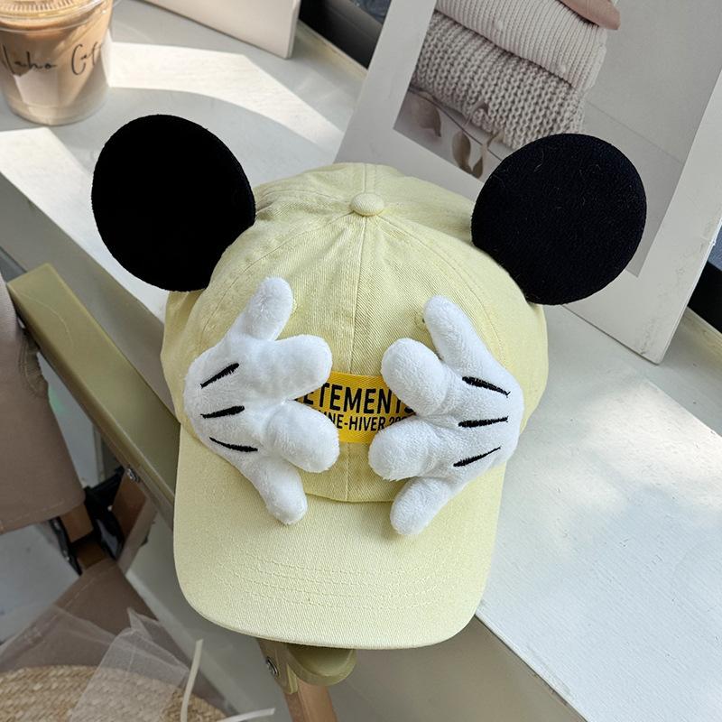 Original homemade cartoon cover face Mickey parent-child baseball cap polished cotton children's cap outdoor outing hat