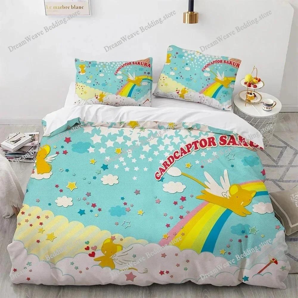 3D Printed Anime Cardcaptor Sakura Bedding Set Duvet Cover Bedroom Comforter Single Twin King _Size Quilt Cover Home Textiles741