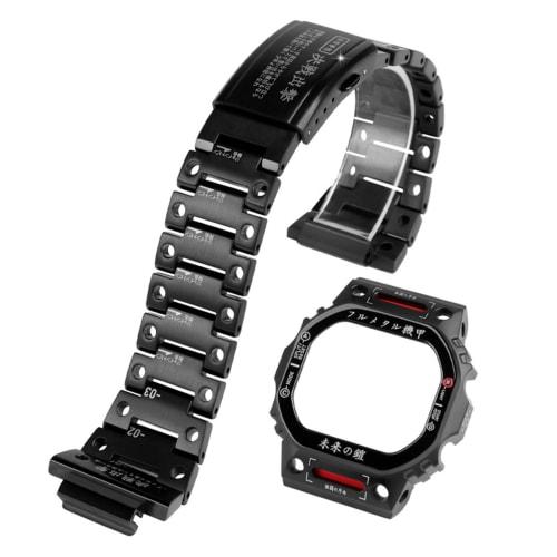 

JUSUTEK Popular Watch Compatible with G-SHOCK DW-5600, Custom Metal Case and Band, Men s Watch Modification Replacement Accessory Set with Tools for W