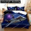 Set Biancheria da Letto 3D Caccia da Battaglia F-35 Copripiumino con Federe Singolo Matrimoniale Queen King Biancheria da Letto