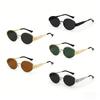 5 Pieces/Set Of Sunglasses Fashion Men Women Vintage Oval Metal Sun Glasses Trendy Outdoor Photography Accessory Eyeglasses