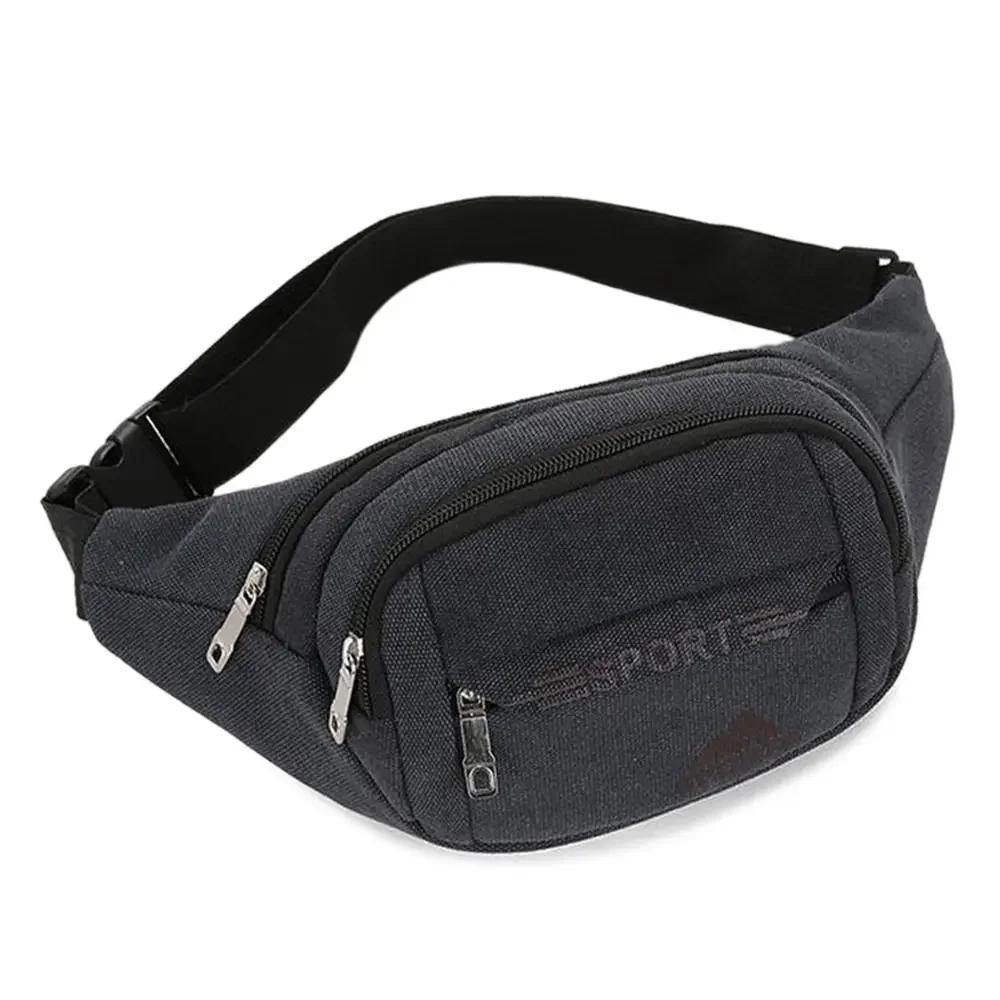 Waterproof Waist Bag Korean- High-capacity Outdoor Sports Fanny Pouch Canvas Child Banana Bag for Girls Kids Bag