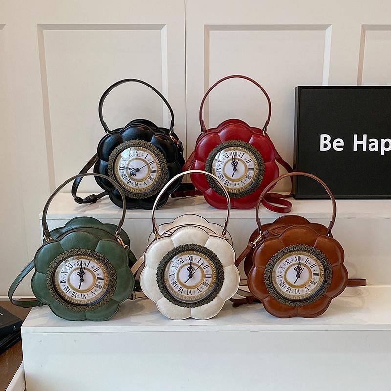 Women's bag fashion personality clock messenger bag European and American creative clock shape three-dimensional portable shoulder bag