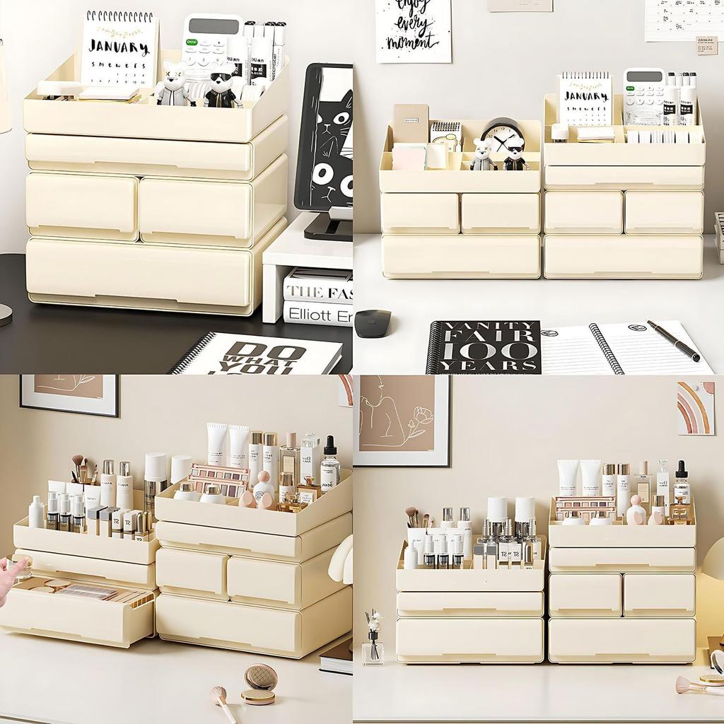 Vinnatsu Trinket Desktop Storage Flexible Small Item Desk Stylish Desktop Storage Box for Desk No Assembly Required Box, Drawer, Case, Combination,