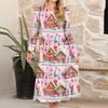 Women's Christmas Printed Fashionable Loose Round-neck Dress