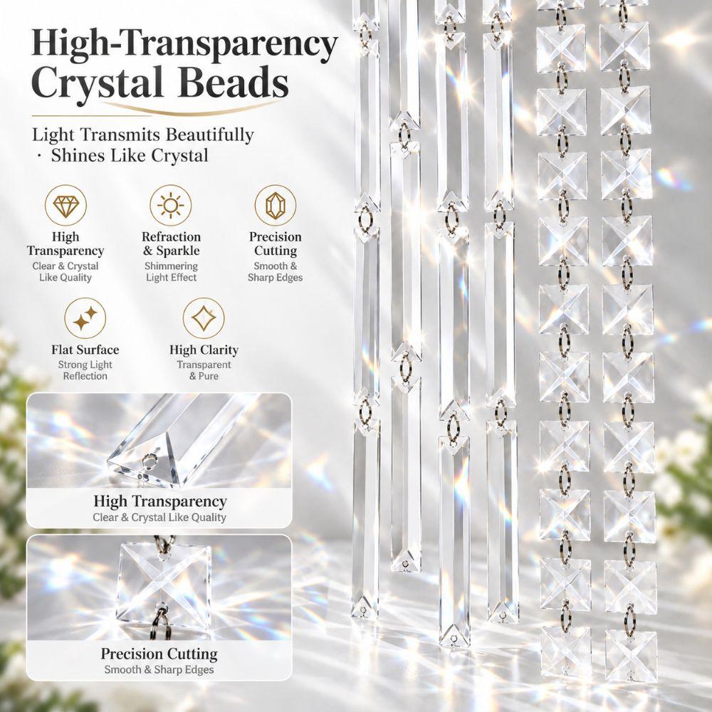 Acrylic Chandelier Lamp Prism Triangle Hanging Bead Chain Door Curtain Divider Home Window Hanging