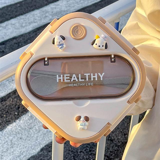 Simple Portable Lunch Box With Cutlery Adult Plastic Picnic Rice Bento Box Office Workers Microwaveable Food Storage Containers 1300ml чёрный 1400₽