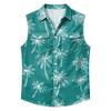 Men's Workwear Lapel Button-Down Vest Shirt - Lightweight Sleeveless Top