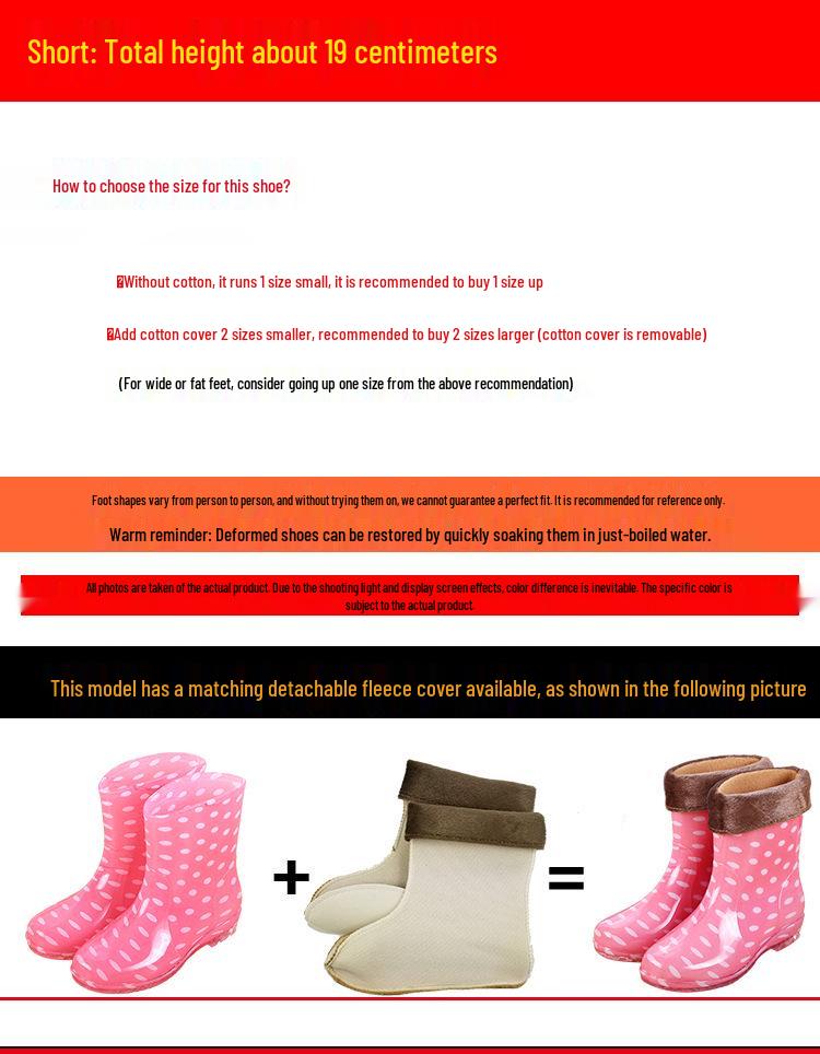 Women's Waterproof Jelly Rain Boots - Non-slip Fashionable Rubber Overshoes