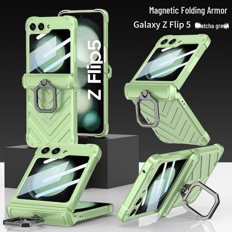 Samsung Flip5 Full Armor Hinge Case with Ring Holder