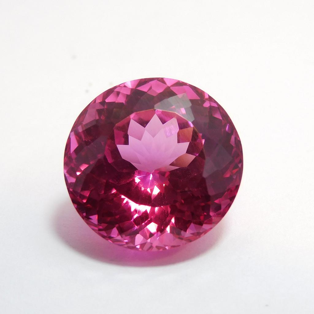 Natural Pink Sapphire 26.25ct Round Cut Certified Loose Gemstone