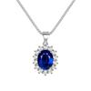 Charm Female Blue Sunflower Zircon Stone Pendant Necklace Mom Gfit Wedding  For Women SMT13449
